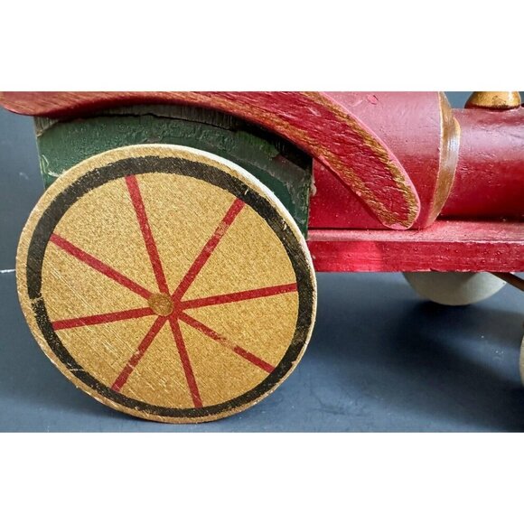 Wooden Train True Vintage Childs Christmas Toy 7” Wheels Work Kids Choo Decor - Picture 2 of 11